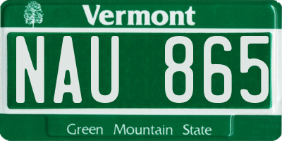 VT license plate NAU865