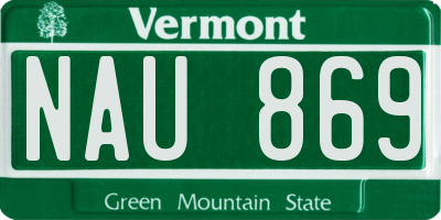 VT license plate NAU869