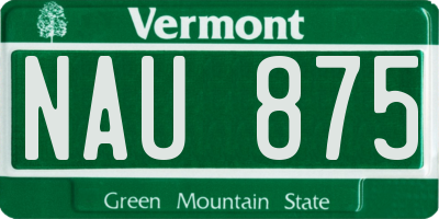 VT license plate NAU875