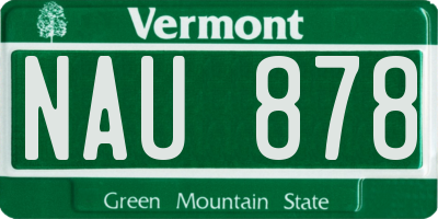 VT license plate NAU878