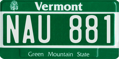 VT license plate NAU881