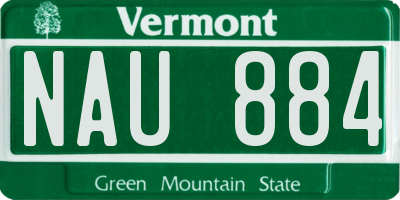 VT license plate NAU884