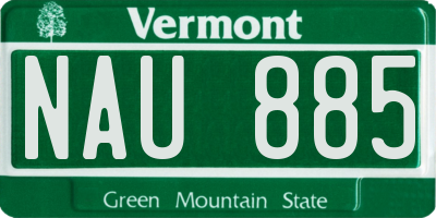 VT license plate NAU885