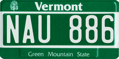 VT license plate NAU886