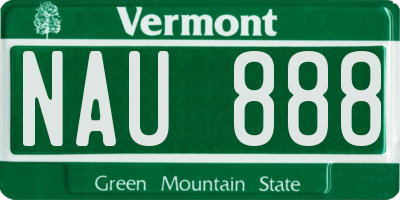 VT license plate NAU888