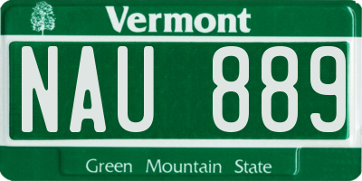 VT license plate NAU889