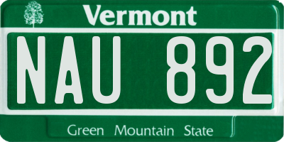 VT license plate NAU892