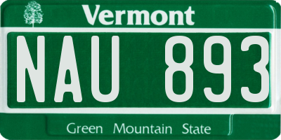 VT license plate NAU893