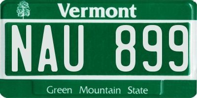 VT license plate NAU899