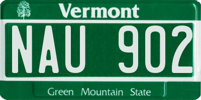 VT license plate NAU902