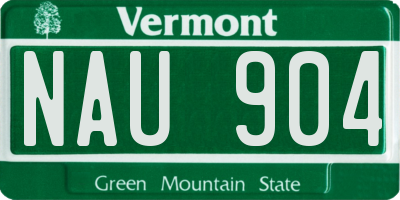 VT license plate NAU904
