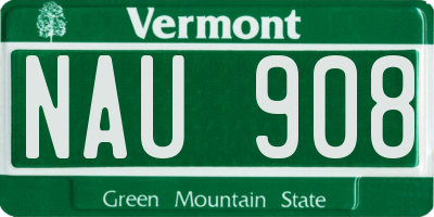 VT license plate NAU908