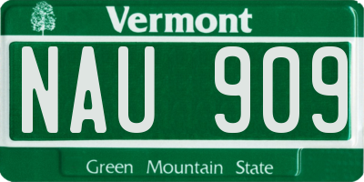 VT license plate NAU909