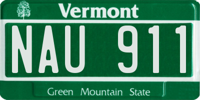 VT license plate NAU911