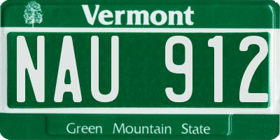 VT license plate NAU912