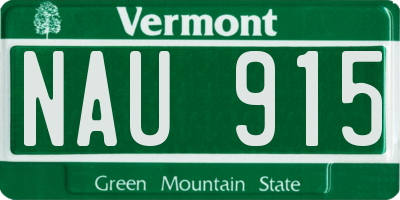 VT license plate NAU915