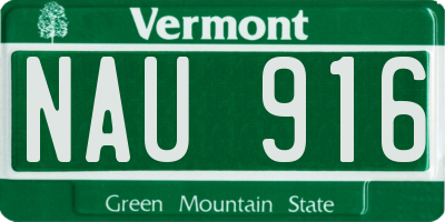 VT license plate NAU916