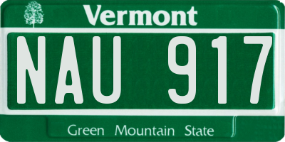 VT license plate NAU917
