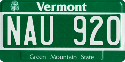 VT license plate NAU920