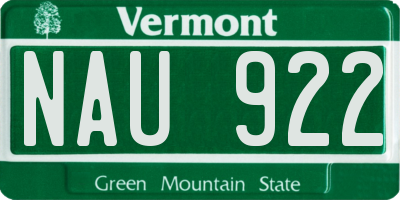 VT license plate NAU922