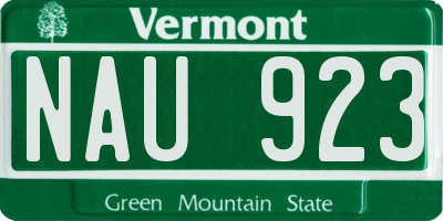 VT license plate NAU923
