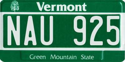VT license plate NAU925