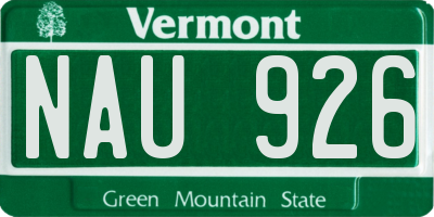 VT license plate NAU926