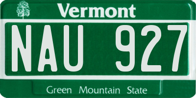 VT license plate NAU927