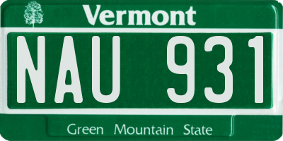 VT license plate NAU931