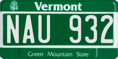 VT license plate NAU932