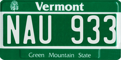 VT license plate NAU933
