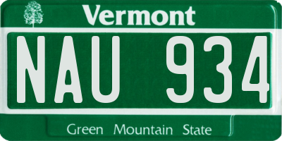 VT license plate NAU934