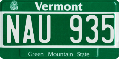 VT license plate NAU935