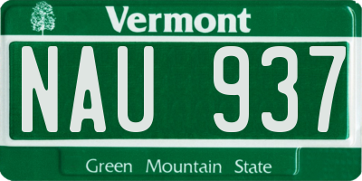 VT license plate NAU937