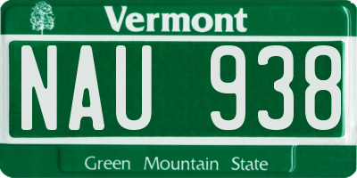 VT license plate NAU938