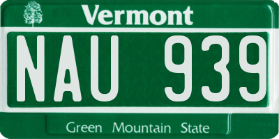 VT license plate NAU939
