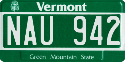 VT license plate NAU942