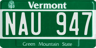 VT license plate NAU947