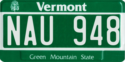 VT license plate NAU948