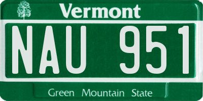 VT license plate NAU951