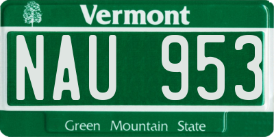 VT license plate NAU953