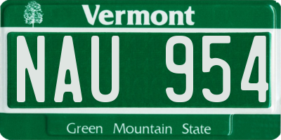 VT license plate NAU954