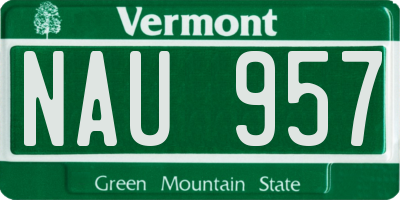 VT license plate NAU957