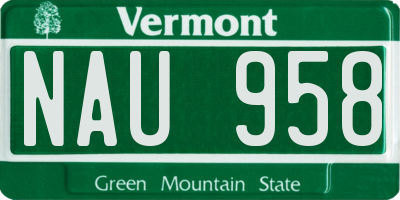 VT license plate NAU958