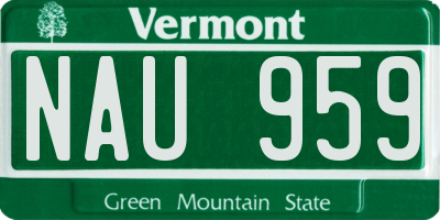 VT license plate NAU959