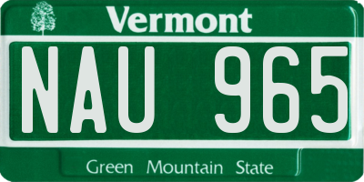 VT license plate NAU965