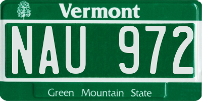 VT license plate NAU972