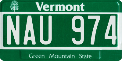 VT license plate NAU974