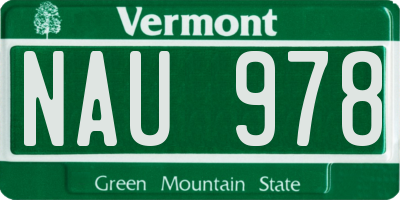 VT license plate NAU978