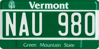 VT license plate NAU980